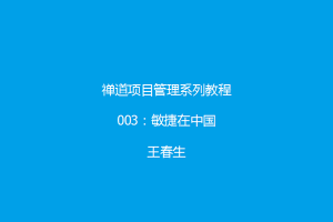 敏捷在中国 禅道项目管理系列教程3:敏捷在中国